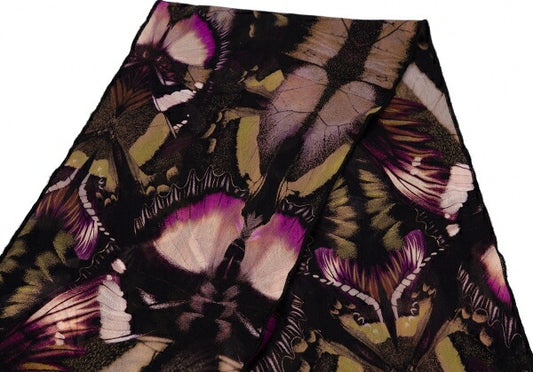 Jean Paul GAULTIER SOLEIL Butterfly Black Multi Stole Size XS