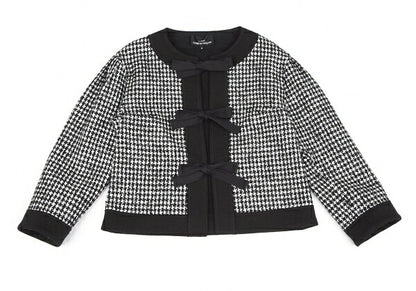 COMME des GARCONS Ribbon Houndstooth Jacket White Size S
