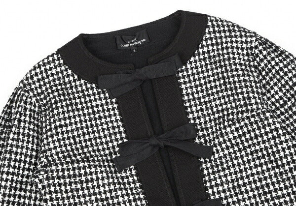 COMME des GARCONS Ribbon Houndstooth Jacket White Size S