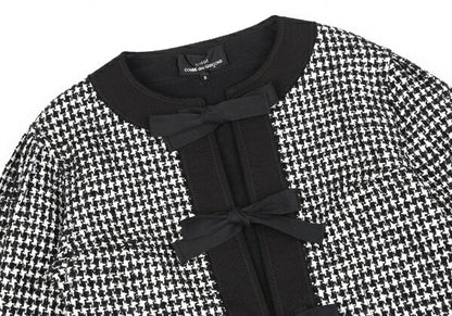 COMME des GARCONS Ribbon Houndstooth Jacket White Size S