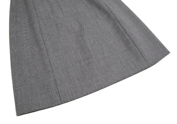 PRADA Waist Ribbon Glen Check Skirt Gray Size 38