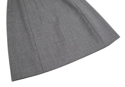 PRADA Waist Ribbon Glen Check Skirt Gray Size 38