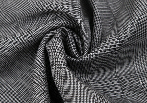 PRADA Waist Ribbon Glen Check Skirt Gray Size 38