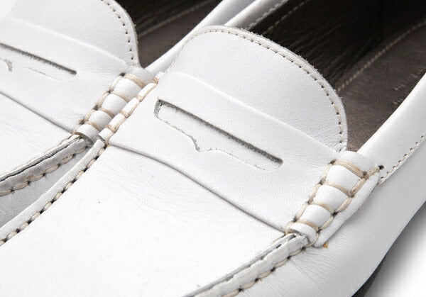 PARABOOT Leather Moccasin Loafer Shoes White Boots Size 23CM