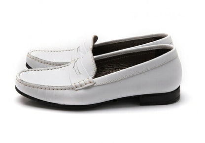 PARABOOT Leather Moccasin Loafer Shoes White Boots Size 23CM