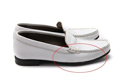PARABOOT Leather Moccasin Loafer Shoes White Boots Size 23CM