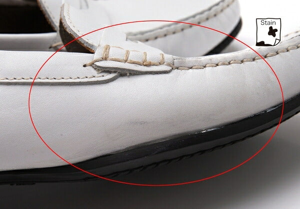 PARABOOT Leather Moccasin Loafer Shoes White Boots Size 23CM