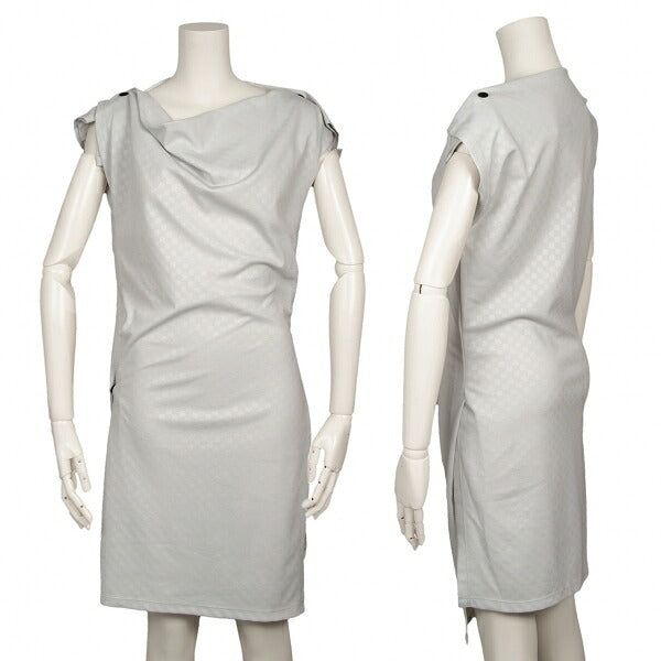 ISSEY MIYAKE 132 5. Snap Button Checker Light Gray Dress Size 2