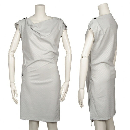 ISSEY MIYAKE 132 5. Snap Button Checker Light Gray Dress Size 2
