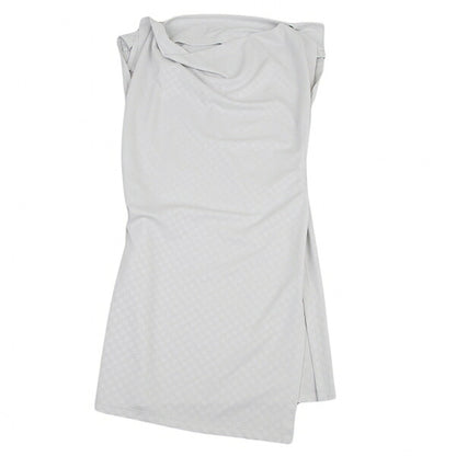 ISSEY MIYAKE 132 5. Snap Button Checker Light Gray Dress Size 2
