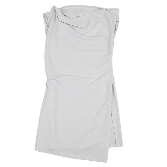 ISSEY MIYAKE 132 5. Snap Button Checker Light Gray Dress Size 2