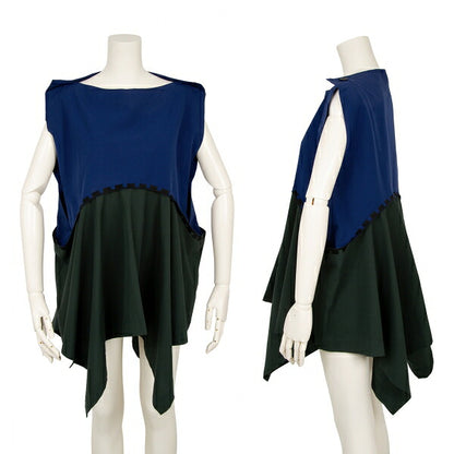 ISSEY MIYAKE 20SS Bi-Color Foldable Tunic Blue Blouse Size 3