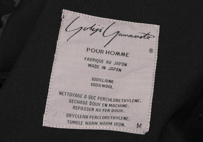 Yohji Yamamoto POUR HOMME Wool Gabardine Blazer Black Size M