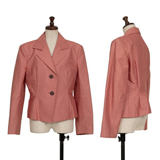 ISSEY MIYAKE Cotton Blend Grosgrain 2B Jacket Red Size M
