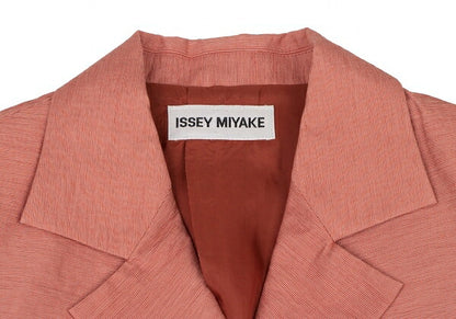 ISSEY MIYAKE Cotton Blend Grosgrain 2B Jacket Red Size M