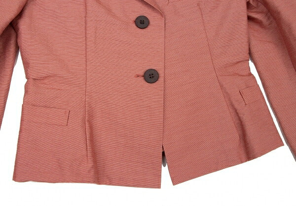 ISSEY MIYAKE Cotton Blend Grosgrain 2B Jacket Red Size M