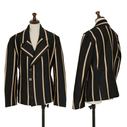 ISSEY MIYAKE 96AW Poly Stretch Stripe Jacket Black Size M
