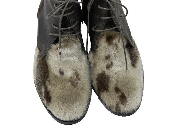ISSEY MIYAKE HaaT Haircalf Leather Boots Brown Size 23CM