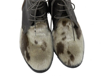 ISSEY MIYAKE HaaT Haircalf Leather Boots Brown Size 23CM