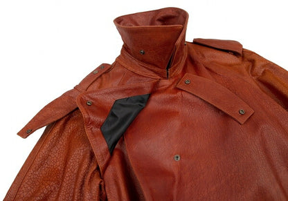 Jean Paul GAULTIER HOMME Cracked Leather Trench Coat Size 48