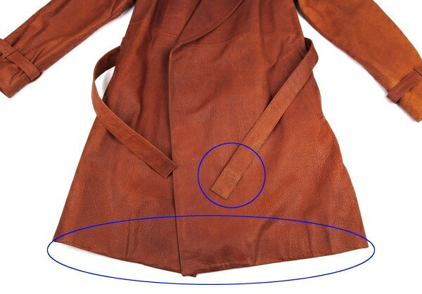 Jean Paul GAULTIER HOMME Cracked Leather Trench Coat Size 48