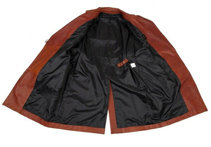 Jean Paul GAULTIER HOMME Cracked Leather Trench Coat Size 48