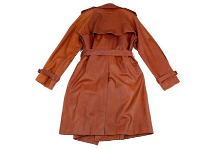 Jean Paul GAULTIER HOMME Cracked Leather Trench Coat Size 48