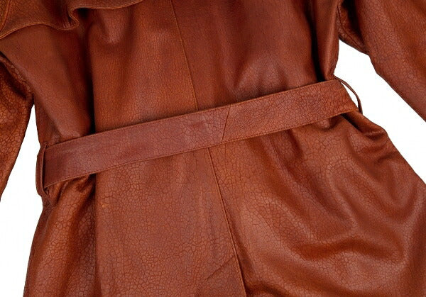 Jean Paul GAULTIER HOMME Cracked Leather Trench Coat Size 48