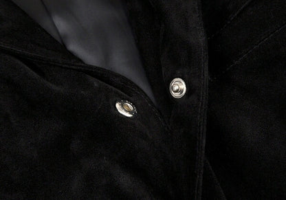 Jean Paul GAULTIER HOMME Black Suede Button Jacket Size 48