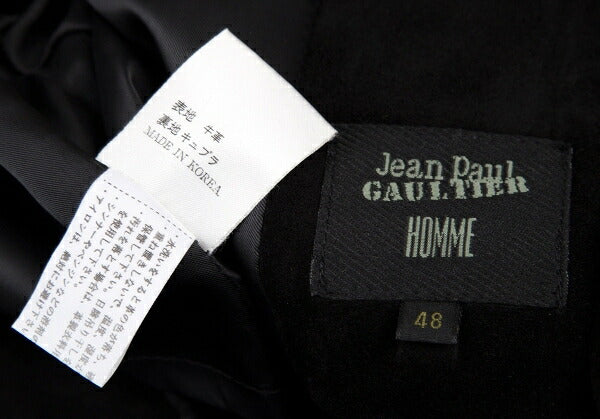 Jean Paul GAULTIER HOMME Black Suede Button Jacket Size 48
