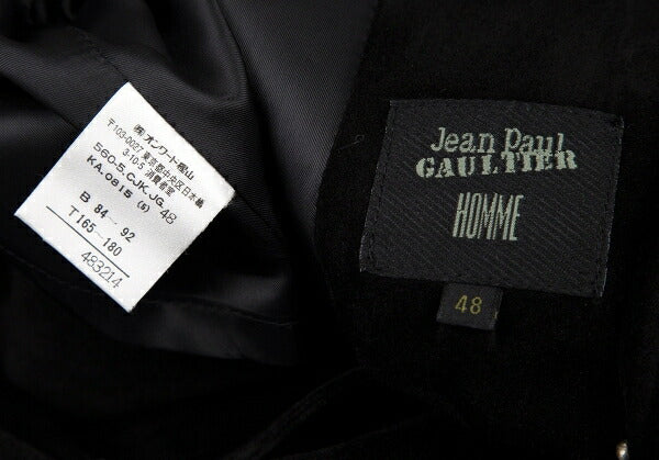 Jean Paul GAULTIER HOMME Black Suede Button Jacket Size 48