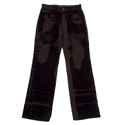 Jean Paul GAULTIER HOMME Graphic Flocked Pants Brown Size 46