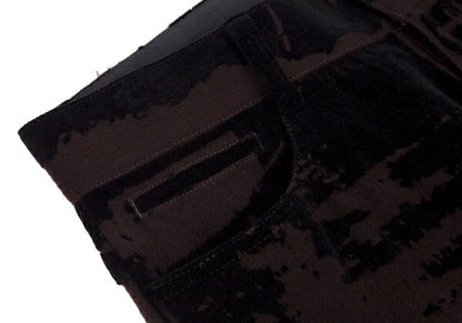Jean Paul GAULTIER HOMME Graphic Flocked Pants Brown Size 46