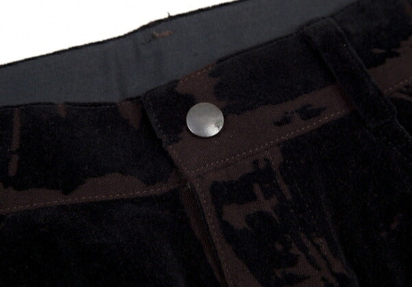 Jean Paul GAULTIER HOMME Graphic Flocked Pants Brown Size 46