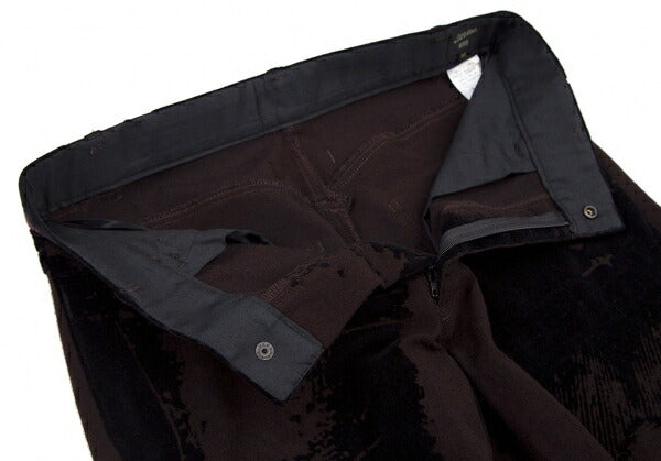 Jean Paul GAULTIER HOMME Graphic Flocked Pants Brown Size 46