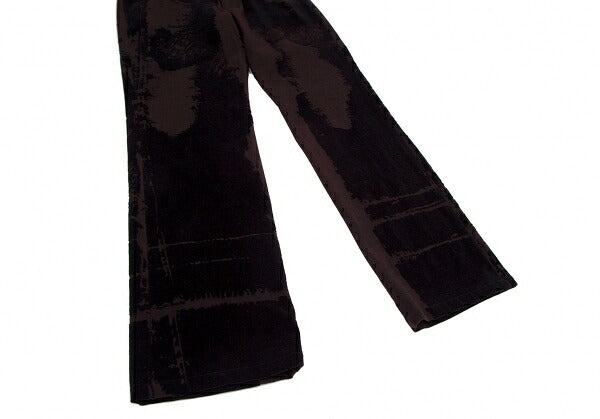 Jean Paul GAULTIER HOMME Graphic Flocked Pants Brown Size 46