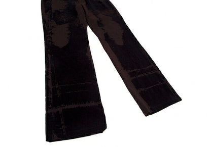Jean Paul GAULTIER HOMME Graphic Flocked Pants Brown Size 46