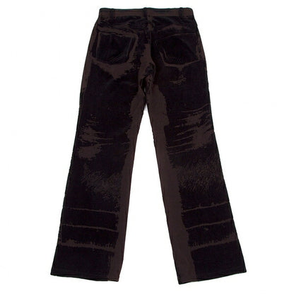 Jean Paul GAULTIER HOMME Graphic Flocked Pants Brown Size 46