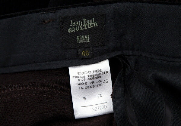 Jean Paul GAULTIER HOMME Graphic Flocked Pants Brown Size 46