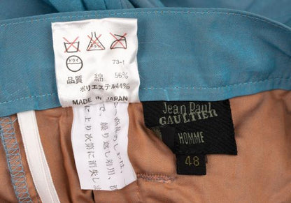 Jean Paul GAULTIER HOMME Wrinkle Pants Light Blue Size 48