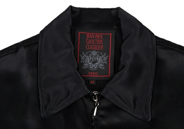Jean Paul GAULTIER CLASSIQUE Black Rib Rayon Jacket Size 40