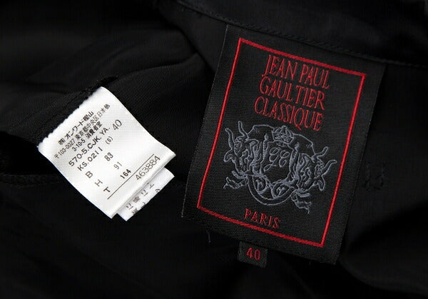 Jean Paul GAULTIER CLASSIQUE Black Rib Rayon Jacket Size 40