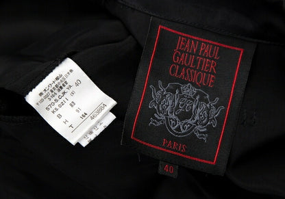 Jean Paul GAULTIER CLASSIQUE Black Rib Rayon Jacket Size 40