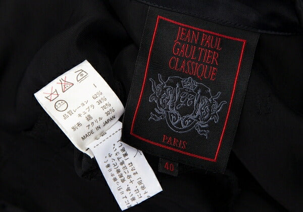 Jean Paul GAULTIER CLASSIQUE Black Rib Rayon Jacket Size 40