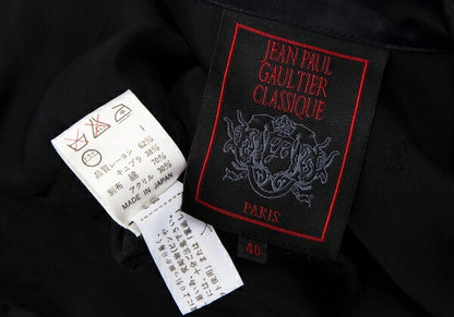 Jean Paul GAULTIER CLASSIQUE Black Rib Rayon Jacket Size 40