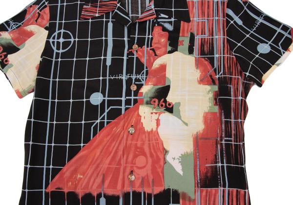 Jean Paul GAULTIER CLASSIQUE Modern Art Shirt Black Size 48