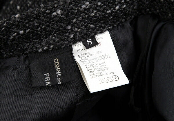 COMME des GARCONS FRANCE Nep Tweed Skirt Charcoal Size S