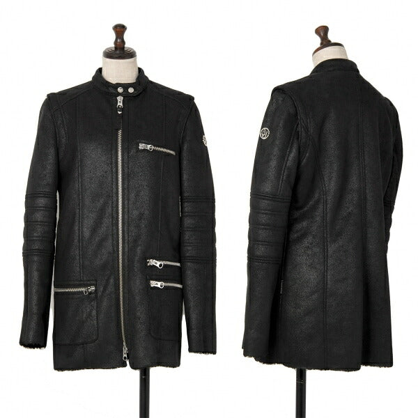 ARMANI JEANS Boa Lined Zip Blouson Black Size 38