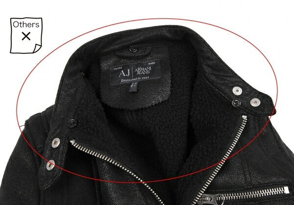 ARMANI JEANS Boa Lined Zip Blouson Black Size 38