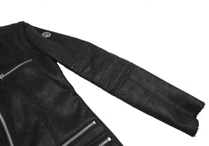 ARMANI JEANS Boa Lined Zip Blouson Black Size 38
